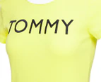 Tommy Hilfiger Women's Fave Tommy Crew Ringer Tee / T-Shirt / Tshirt - Sunny Lime