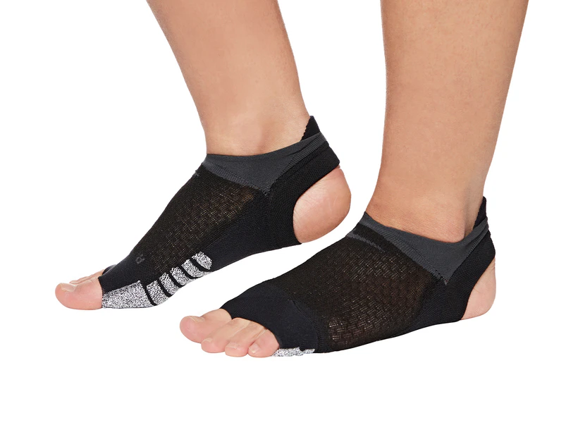 Nike Women's Studio Footie NikeGrip Exposed Toe Socks - Black/Anthracite