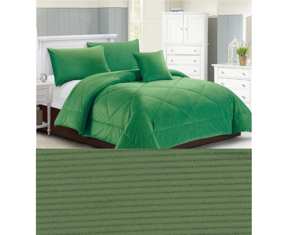 Georges Fine Linens Carrington Diamond Bedspread Comforter Coverlet Green King