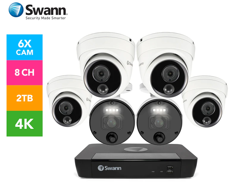 Swann SONVK-876804D2B Master Series 6 Camera 8 Channel NVR Security System