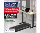 Lifespan Fitness V-FOLD Treadmill with ErgoDesk Automatic Standing Desk 1500mm in Oak/Black