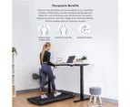 Lifespan Fitness V-FOLD Treadmill with ErgoDesk Automatic Standing Desk 1500mm in White/Black