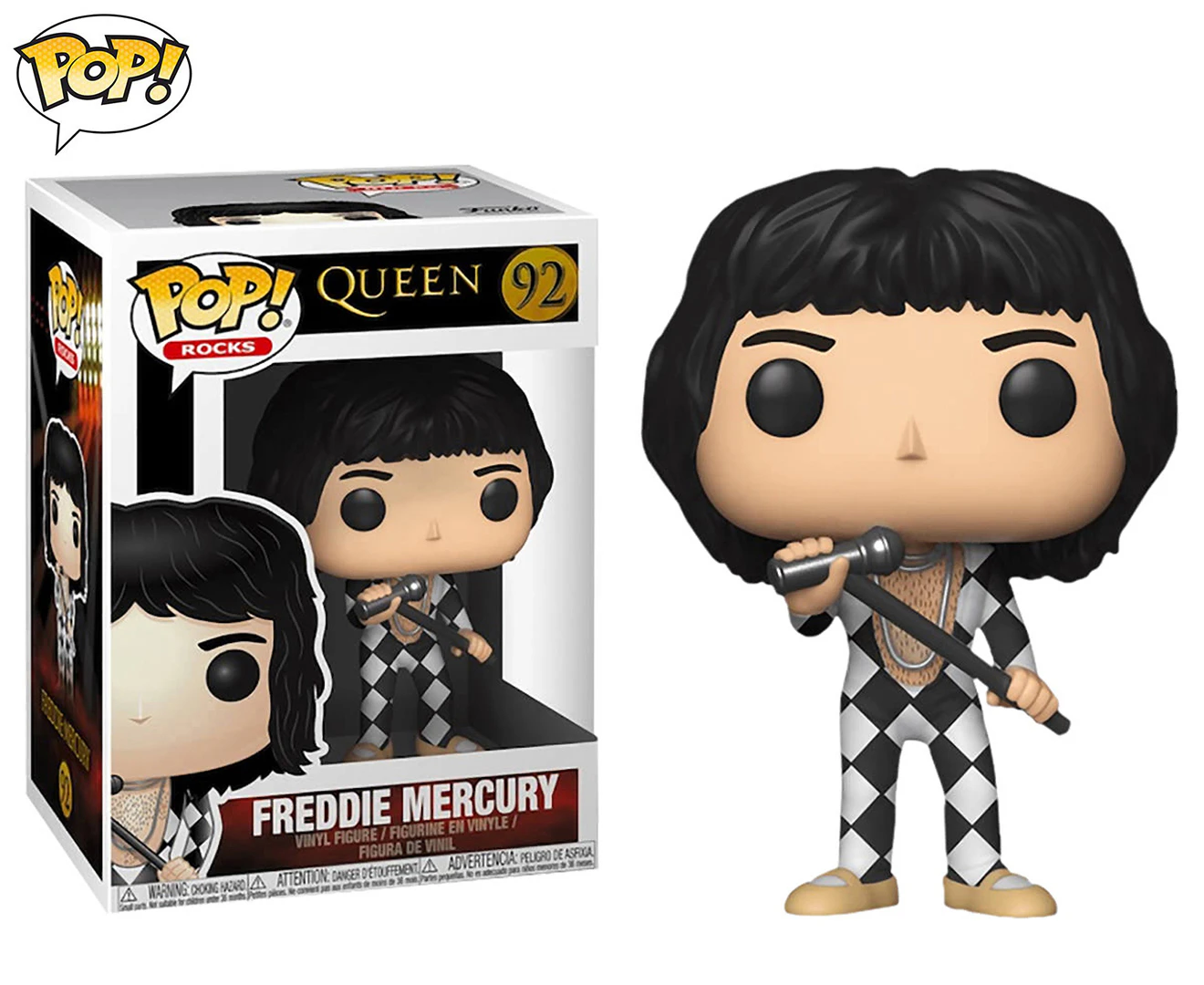 Pop! Funko 10cm Figurine Queen Freddie Mercury #92 Vinyl Collectable Toy 3y+