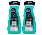 2 x Lynx 3-In-1 Body, Hair & Face Wash Ice Chill 400mL