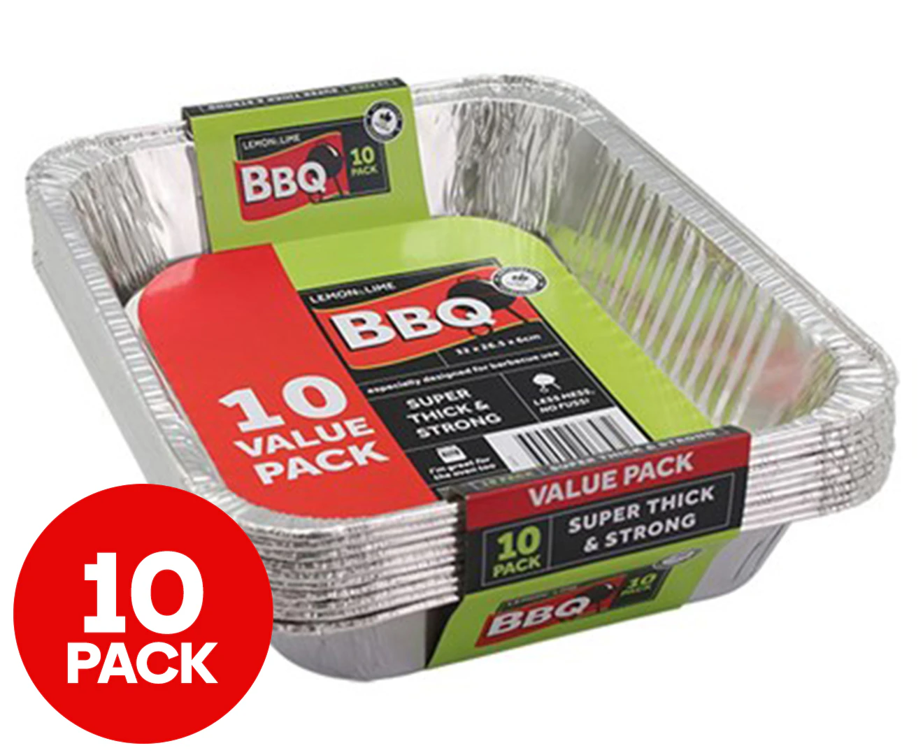 Lemon & Lime Rectangle BBQ Foil Tray 10pk