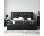 Lima Gas Lift Leather Storage Bed Black