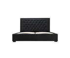 Lima Gas Lift Leather Storage Bed Black