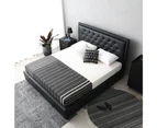 Lima Gas Lift Leather Storage Bed Black