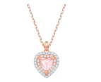 Swarovski Pink Heart Crystal Rose Gold Necklace