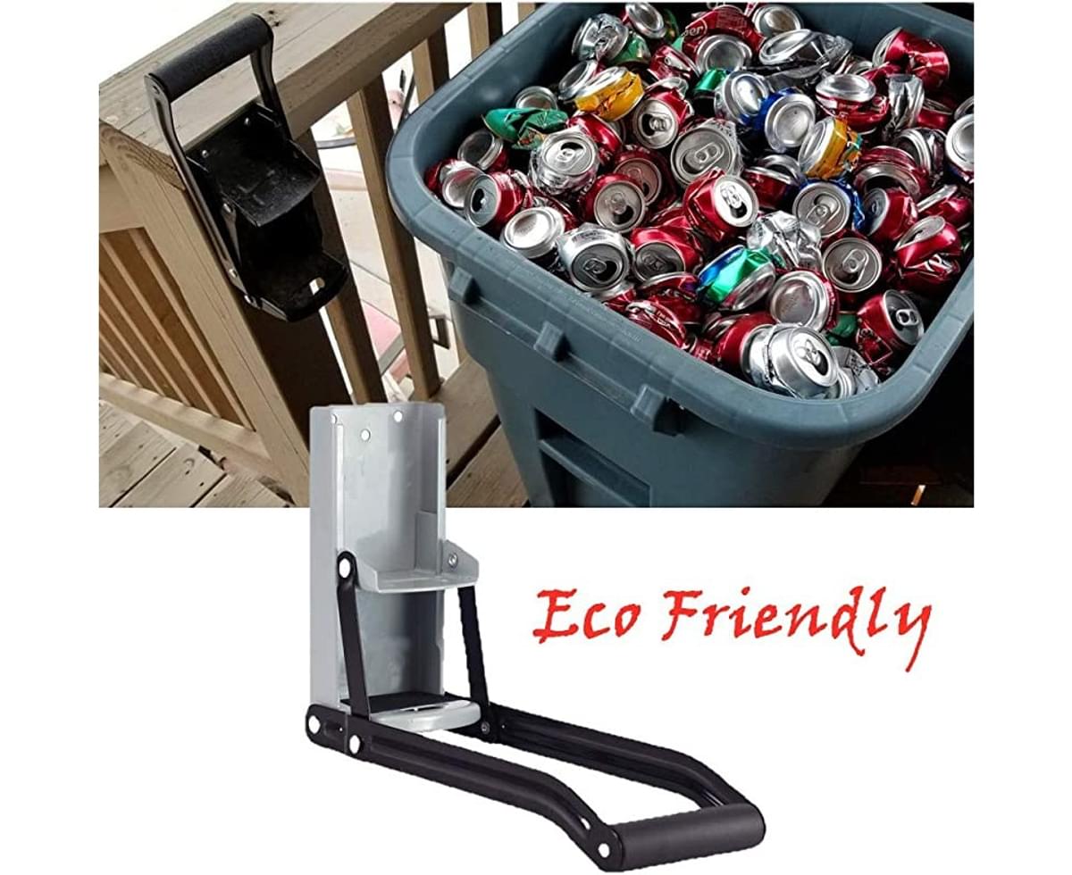 Can Crusher With Bottle Opener,16oz 2 In 1 Large Beer Tin Can Crusher Wall Mounted Recycling Tool Bottle Opener With Comfortable Handle Leverage 