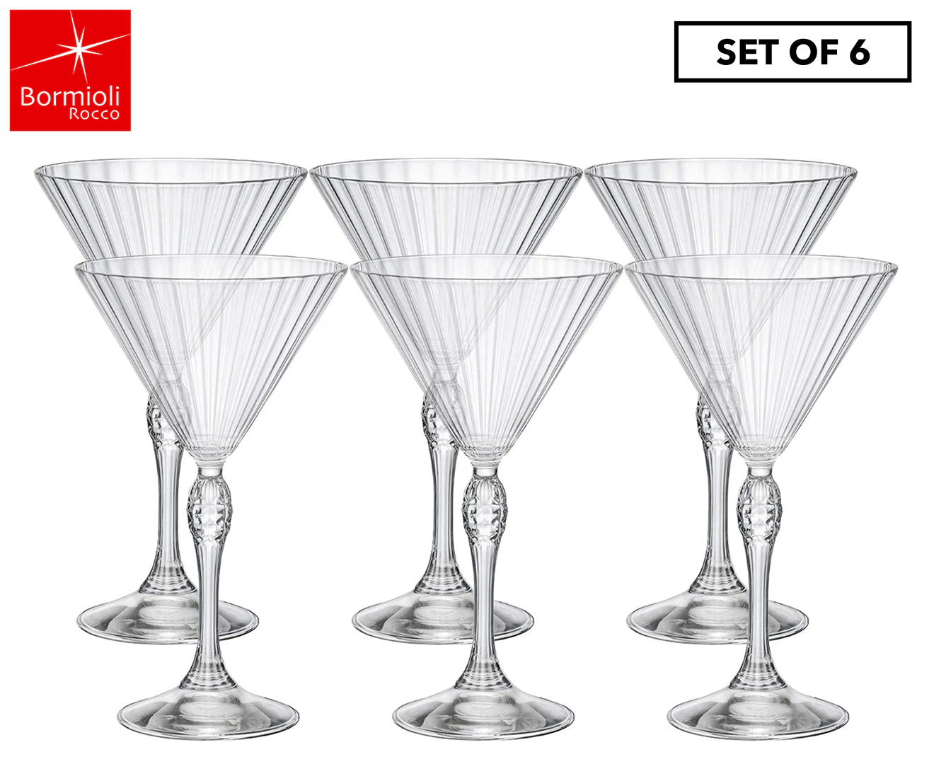 Bormioli Rocco America '20s 25cl Cocktail Glasses (Set of 6)