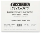 144pk Four Seasons Naked Pure Pink Lubricated Condoms - Pink