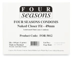 144pk Four Seasons Naked Closer Fit Lubricated Condoms
