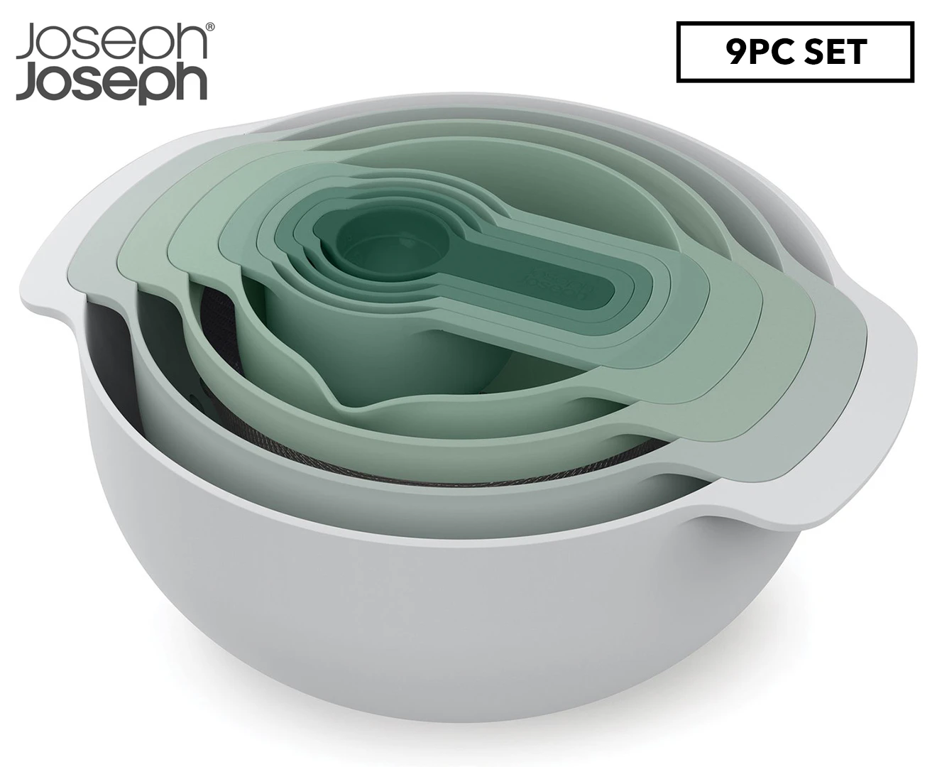 Joseph Joseph Nest 9 Plus Bowl Set - Green Edition