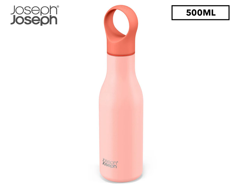 Joseph & Joseph Loop 500ml Vacuum Insulated Water Bottle Drinking Flask Coral