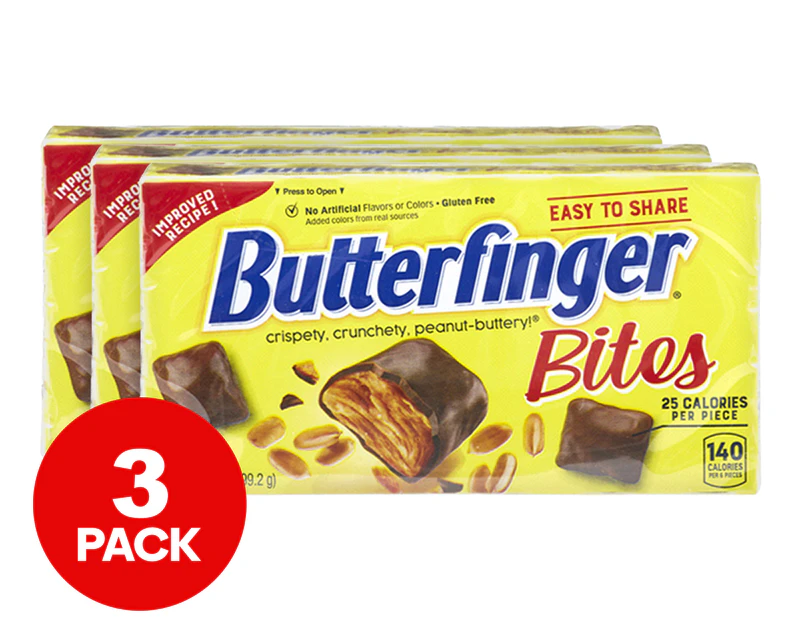 3 x Nestle Butterfinger Bites Box Chocolate/Peanut Butter/Caramel 99g