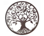 Willow & Silk 81x82 Round Tree Of Life w/ Lovebirds - Rust