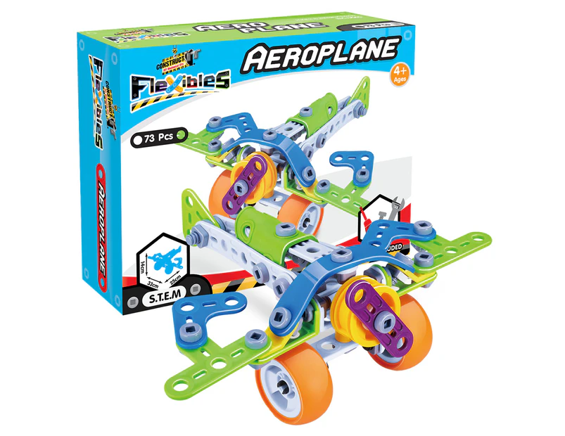 Construct-It 73-Piece Flexibles Aeroplane Building Kit