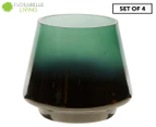 Florabelle Drop Silvered Glass Tealight Holders - Emerald