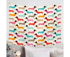 Colorful Dachshund Pattern Tapestry