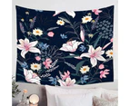 White Pink and Blue Flowers Tapestry