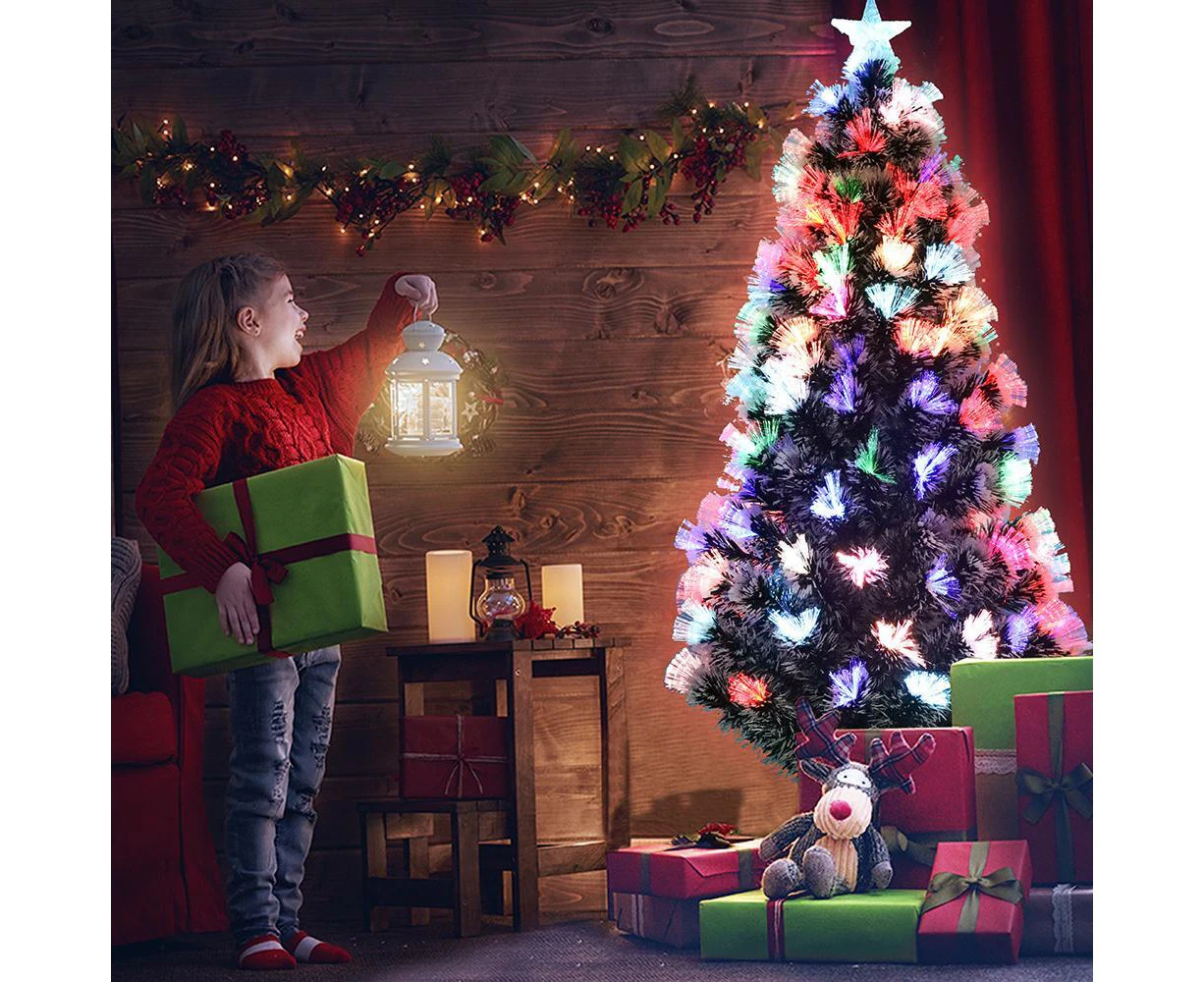 Christmas Tree xmas 150CM WISH Frosted Green xmas decoration with Ultra Bright Multicolour LED Fiber Optic Lights 