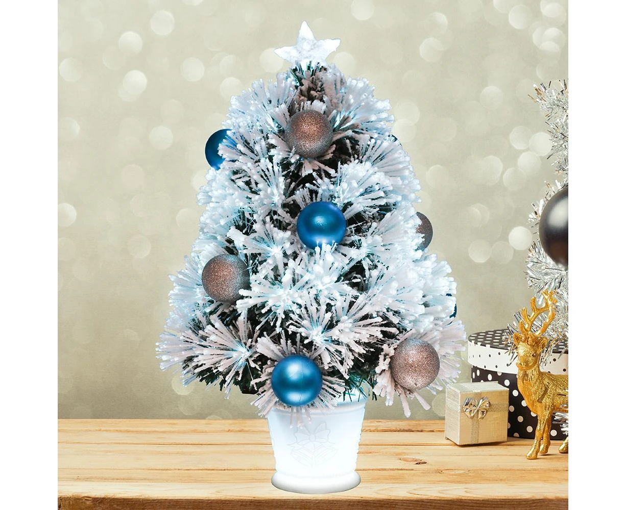 Christmas Tree xmas 60CM WISH Snowy Green xmas decoration with Ultra Bright Multicolour LED Fiber Optic Lights 