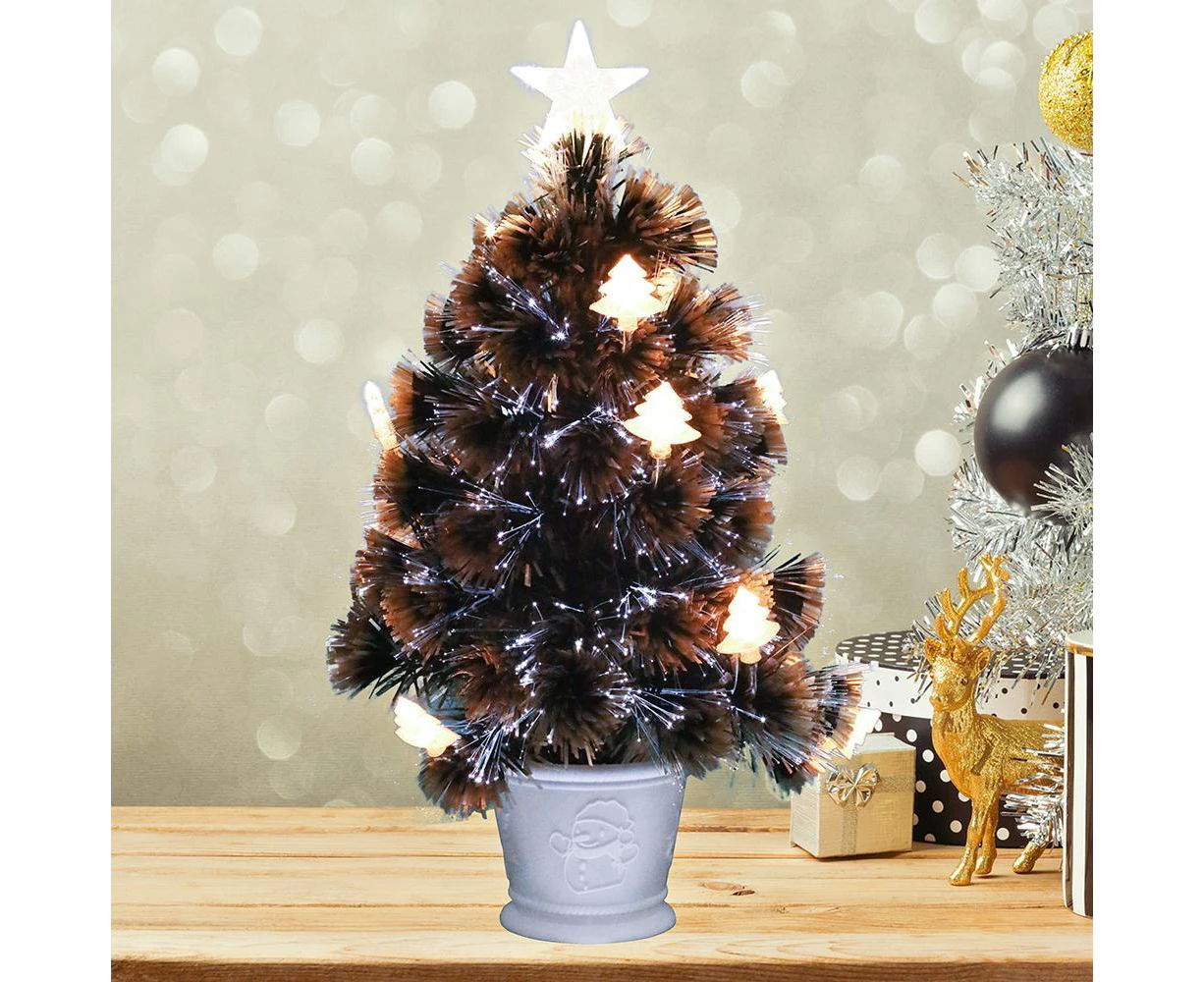 Christmas Tree xmas 90CM WISH Potted Green xmas decoration with Ultra Bright Multicolour LED Fiber Optic Lights 