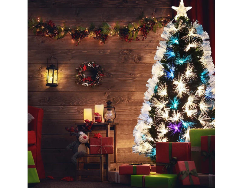 Christmas Tree xmas 90CM WISH Green xmas decoration with Ultra Bright Multicolour LED Fiber Optic Lights 