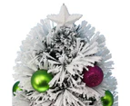 Christmas Tree xmas 90CM WISH Snowy Green xmas decoration with Ultra Bright Multicolour LED Fiber Optic Lights 