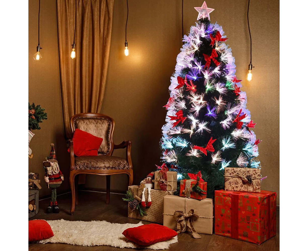 Christmas Tree xmas 150CM WISH Green xmas decoration with Ultra Bright Multicolour LED Fiber Optic Lights 