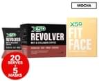 X50 Fit Face The Hydrator Mask 5pk + Revolver MCT & Collagen Coffee Mocha 20 Serves 1