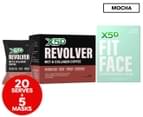 X50 Fit Face The Protector Mask 5pk + Revolver MCT & Collagen Coffee Mocha 20 Serves 1