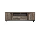 TV Cabinet Entertainment Unit Stand Storage Wood Industrial Rustic 160cm