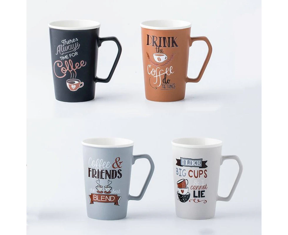 The House of Florence I like Big Cups and I Cannot Lie! Assorted Colours Set of 4 Bone China 420ml Mugs