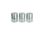 The House of Florence Three Piece Set Silver Glass Canisters