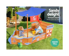 Keezi Kids Sandpit Toys Canopy Sand Pit Box Outdoor Wooden Play Set Large Seat