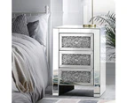 Artiss Bedside Table Nightstand Side End Tables Storage 3 Drawers Mirrored Glass Furniture