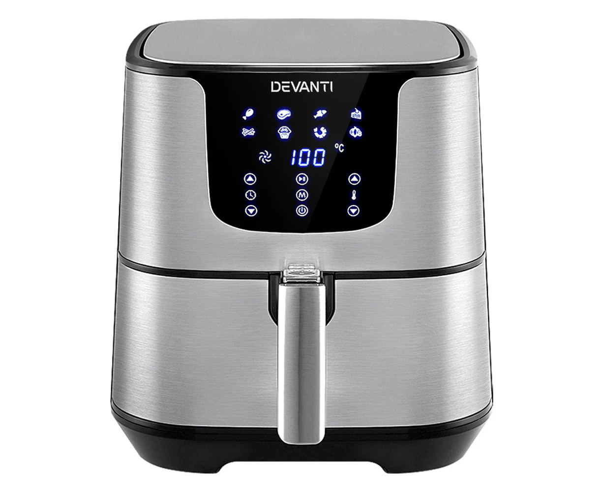 Devanti Air Fryer 7L LCD Fryers Stainless Steel