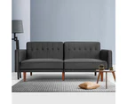 Artiss Sofa Bed Couch Chaise Lounge Grey Velvet
