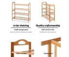 Artiss 4 Tiers Bamboo Shoe Rack Storage Organiser Wooden Shelf Stand Shelves