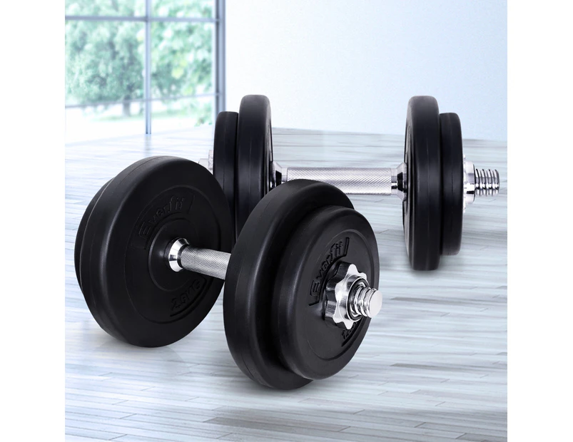 Everfit 20KG Dumbbell Set Weight Dumbbells Plates Home Gym Fitness Exercise