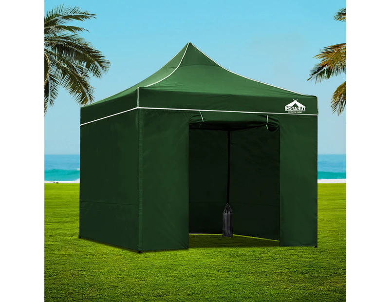 Instahut Gazebo 3x3m Marquee Pop Up Folding Wedding Tent Gazebos Shade Green
