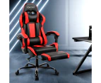 Artiss Gaming Chair Office Chair with Recliner Red & Black
