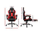 Artiss Gaming Chair Office Chair with Recliner Red & Black