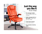Artiss Massage Office Chair Heated Gaming Chair Computer Chairs 8 Point Amber