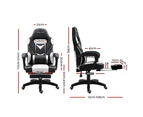 Artiss Office Chair Computer Desk Gaming Chair Study Home Work Recliner Black White