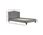 Artiss Bed Frame King Single Size Base Mattress Platform Fabric Wooden Grey LARS