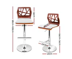 Artiss 4x Wooden Bar Stools Bar Stool Kitchen Chair Dining Pad Gas Lift White