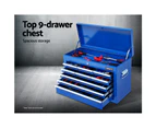 Giantz 16 Drawer Tool Box Cabinet Chest Storage Toolbox Garage Organiser Blue